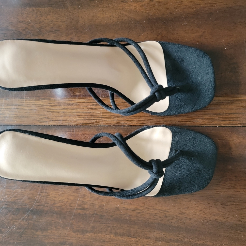 Black high heel sandals